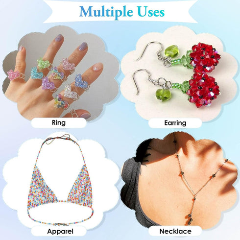 Paxcoo 5600Pcs Crystal Beads for Jewelry Making, Tiny Crystal Acrylic Beads Faceted Jewelry Beads Bicone Gem Beads jewel for Jewelry Making (4 MM)...