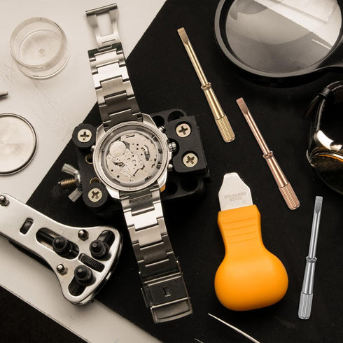 3pcs Mini Bracelet Screwdriver 4mm Titanium Steel Slotted Screw Driver with 5mm Width Non-slip Handle for Bracelet Repair Screwdriver Tools...