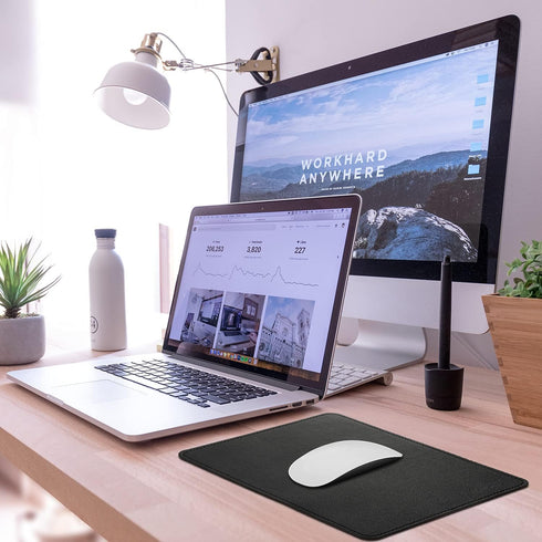 Mouse Pad, PU Mouse Pad?Leather Mouse Pad with Stitched Edge Micro-Fiber Base with Non-Slip Waterproof?Mouse Pad for Computers?Laptop? 8x11Inch (B...