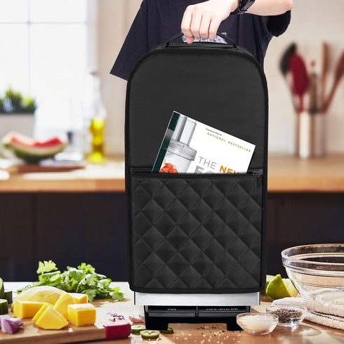 Luxja Food Processor Cover Compatible with Cuisinart and Hamilton Beach 11-14 Cup Processor, Food Processor Dust Cover with Accessories Pockets, B...