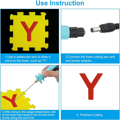 PATIKIL 10CM 30W 110V-240V Foam Cutting Pen Set, Electric Hot Foam Cutter Pen Cutting Tools with Start Switch & 30W Power Adapter for DIY Art Craf...