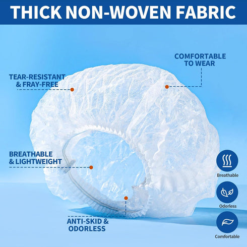 LEOBRO Hair Nets for Food Service Workers, 50PCS Hair Net, Hairnets for Foodservice, Kitchen Hair Nets for Women Men Cooking, Non-woven Bouffant C...