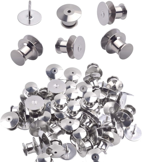 Aylifu Tie Tacks and Clutch Backs Set, 30 Pieces Tie Tacks Blank Pins (10 mm in Diameter) with 30 Pieces Locking Pin Backs Pin Keepers Locking Cla...