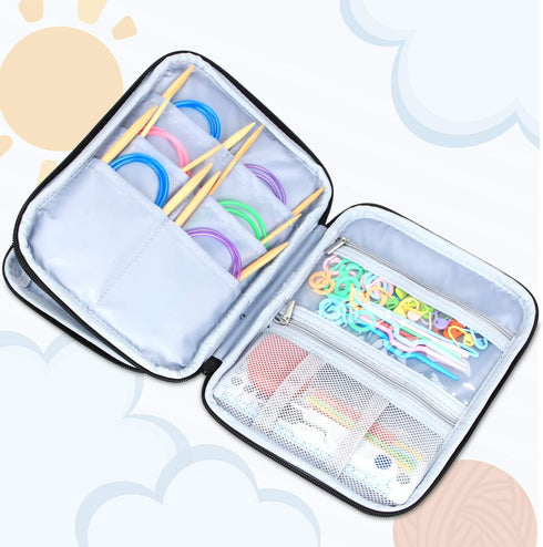 LUXJA Knitting Needles Case(up to 8 Inches), Travel Organizer Storage Bag for Circular Needles, 8 Inches Knitting Needles and Other Accessories(NO...