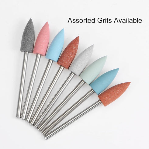 10pcs Rubber Polishing Bit Silicone Buffing Wheels 2000 Grit 6mm Dia Mounted Grinding Head for Electric Grinder Rotary Tool, Tapered Shape...