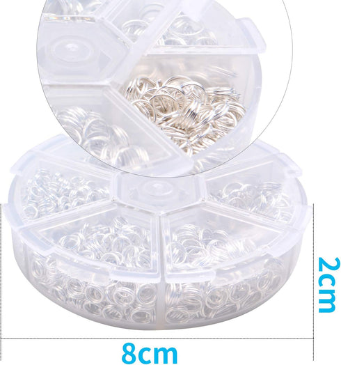 Iron Split Rings, 1 Box (100g) 6 Sizes Double Loop Jump Ring Small Split Key Rings Connector with a Jump Ring Opener Tool for DIY Jewelry Making -...