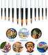 Acrylic Paint Brushes Set, 12pcs Professional Round-Pointed Tip Artist Paintbrushes for Acrylic Watercolor Oil Painting, Face Body Nail Art, Craft...