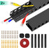 Updated Cable Raceway Kit - 31 (2X15.4) Inch Open Slot Wire Covers for Cords, Under Desk Cable Management System to Hide under Desk/Tv/Computer/Ne...