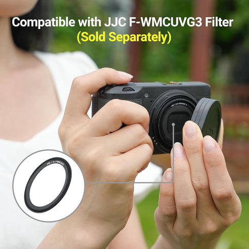 JJC Aluminum Lens Cap Cover Protector for Ricoh GR IIIx GR IIIx HDF GR3x HDF GR III GR III HDF GR3 HDF GR II GR2 with Soft EVA Interior -Black...