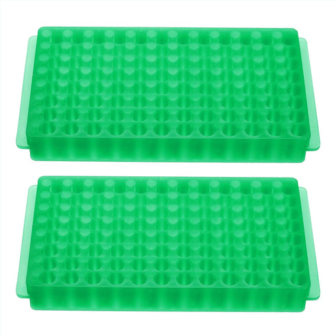 PATIKIL 96 Wells Tube Rack, 2pcs Vial Rack Double Panel Centrifuge Tube Holder for Microcentrifuge Tubes 0.2/0.5/1.5/2ml, Green...