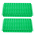PATIKIL 96 Wells Tube Rack, 2pcs Vial Rack Double Panel Centrifuge Tube Holder for Microcentrifuge Tubes 0.2/0.5/1.5/2ml, Green...