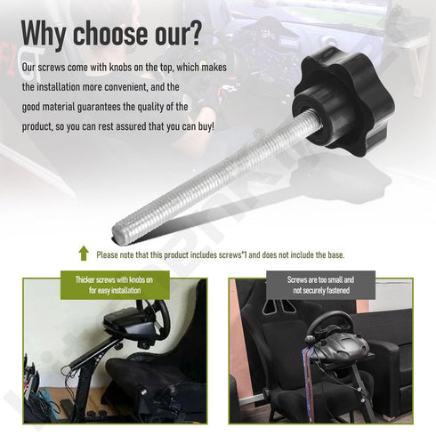 100MM Clamp Screw Bolt for Thrustmaster Fixation Steering Wheel, Fits Model T80 T100 T150 T300 T500 TMX TS-PC...