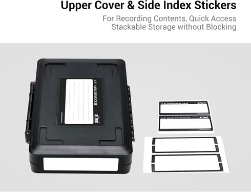 Hard Drive Case 3.5 inch External Hard Drive Portable Carrying Case, Water-Resistant and Shockproof HDD SSD Storage Case Bag with Stackable Design...