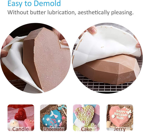 Breakable Heart Mold Set for Chocolate, Heart Silicone Molds with Hammers and Dropper, Letter Mold and Number Chocolate Molds for Valentine Candy ...