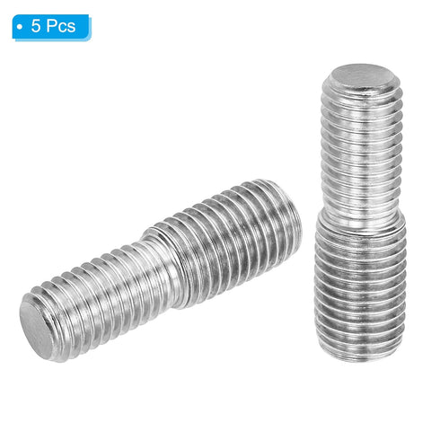 PATIKIL M14xM16x50mm Double End Threaded Stud Screw Bolt, 5 Pack 304 Stainless Steel Rod Bolts Thread Reducer Adapter for Furniture Hardware...