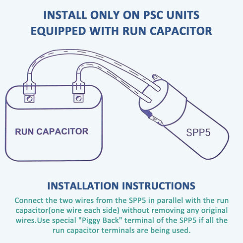 SPP5 Hard Start Capacitor for Air Conditioner,Increases Compressor Starting Torque 300% AC115V-288V from 4,000 BTU Window Units to 120,000 BTU Com...