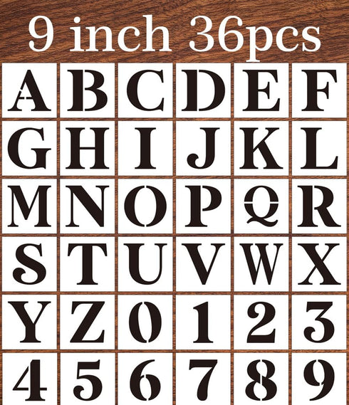 9inch Alphabet Stencils for Painting Reusable Letter Stencils Large Letters Drawing Templates for Art Crafts Holiday Decor...