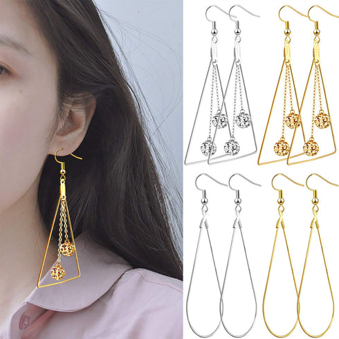 DIY Earring Findings, 40pcs Teardrop and Triangle Shaped Beading Hoop Earring Findings with 40pcs Fish Earring Hooks and 40pcs Clear Earring Backs...