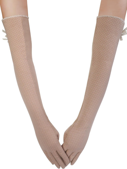 Women UV Protection Driving Gloves Breathable Sun Block Gloves for Summer Riding Supplies (Khaki)...