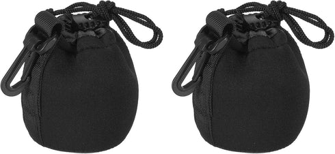 PATIKIL Camera Lens Bag, 2 Pcs 2.8" IDx3.9 H Drawstring Lens Pouch with Thick Protective Neoprene, Lens Case for DSLR Camera Lens, Water Coffee Cu...