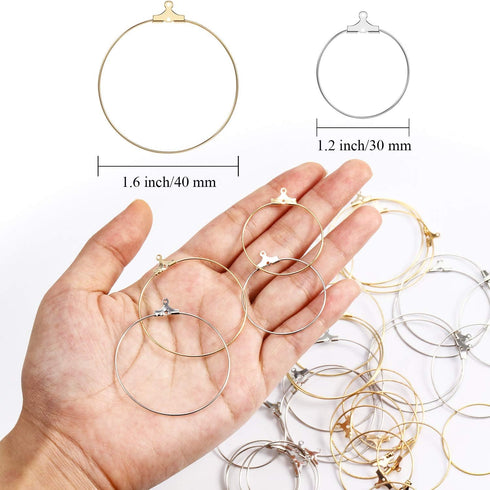 40 Pieces Earring Hoops for Jewelry Making Round Beading Hoop Earring for Earring Finding Making Supplies...