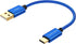 CableCreation Blue 6 inch Short USB to USB C Cable,USB A to USB C Cable 3A Fast Chargin, Braided USB C Male to USB Male Cable for Power Bank, Gala...