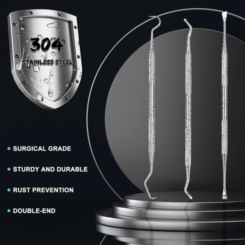 Dental Tools, 3 Pack Teeth Cleaning Tools Stainless Steel Dental Scraper, Pick Hygiene Set for Dentist, Personal Using, Family Oral Care, Pets, Ca...