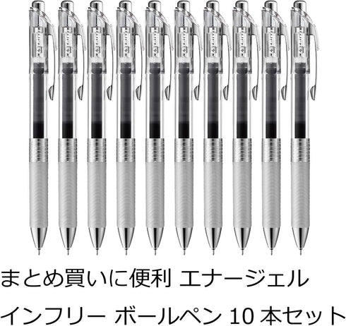Pentel BLN75TL-A EnerGel Ink Ballpoint Pens, 0.5, Black, 10 Pieces...