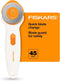 Fiskars 45mm Rotary Cutter for Fabric - Premium Stick Rotary Cutter - Craft Supplies - Crafts, Sewing, and Quilting Projects - White...