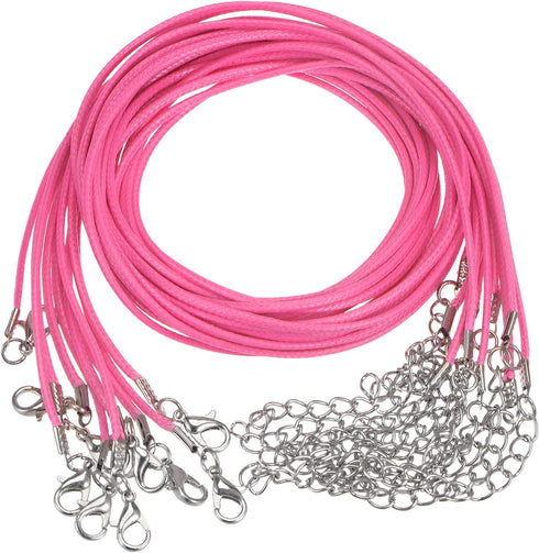 10pcs Waxed Necklace Cord Bulk, 23 Inches and 1.5mm Dia Necklace String Rope with Clasp for Pendants, Bracelets, Necklaces, Jewelry Making Beading...