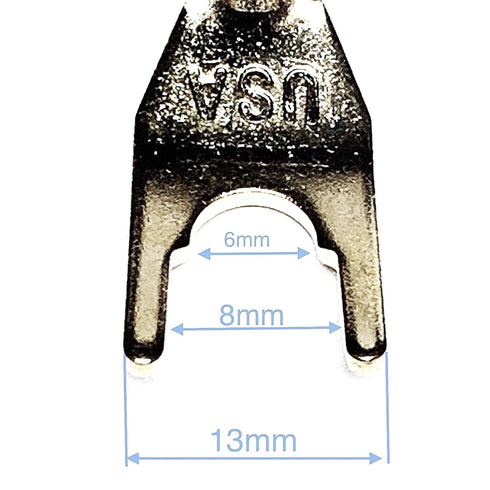 CESS-028L HiFi Premium Speaker Cable Jumpers 8 Inches - Fork Spade Plug to Spade Plug Speaker Jumper Cables - 4 Pack (Large Fork)...