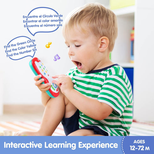 PLAY Baby Controller Toy - Bilingual Spanish & English Learning Toys, Pretend Video Game Controller & TV Remote Combo with Music and Light, Christ...