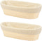 2 PCS 10 inch Oval Long Banneton Brotform Bread Dough Proofing Rising Rattan Basket & Liner for Professional & Home Bakers...