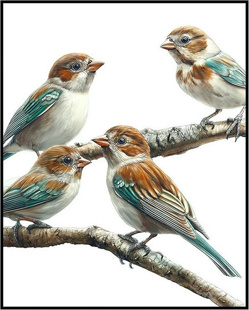 Posterizer 1 pcs-cute little birds on a branch serene scene poster -2-Art for Animal Lovers Gift for Men Women Teens Decor for Home & Office- unfr...