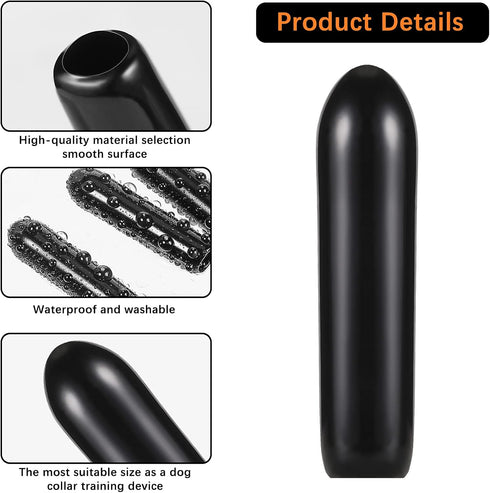 100 Pieces Prong Collar Covers Dog Prong Training Pet Collar Tips Vinyl Comfort Rubber Tips for Pet Dog Prong Collar to Increase Comfort, Black (2...