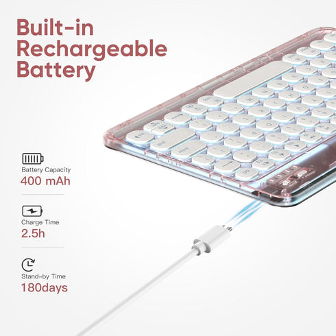 OMOTON Multi-Device Bluetooth Keyboard for iPad, iPhone and Other Bluetooth Enabled Devices, Including iOS, Android, Windows, Easy-Switch up to 3 ...