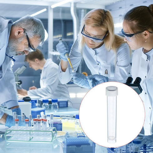 PATIKIL 10mL Plastic Test Tubes, 12 Pack Frozen Container Storage Clear Screw Cap for Lab Laboratory Science, Clear...