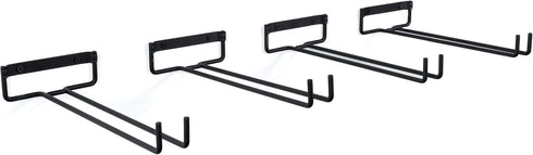 Wallniture Chiraz Stemware Wine Glass Rack Wall Mountable Wrought Iron Black 11 Inch Set of 4...