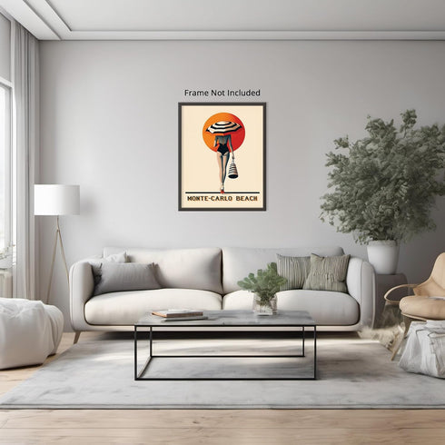 Posterizer 1 pcs-Monte-Carlo Beach Retro Travel Poster-Adventure Wall Art-GIft for Men Women Teens-Decor for Home & Office- unframed wall art...