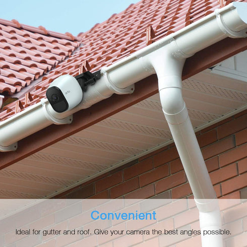 HOLACA Gutter Mount for Arlo and Eufy Cameras, Black, 360-Degree Rotation, 90-Degree Tilt, Secure Mounting...