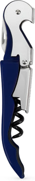True Brands TrueTap Double Hinged Waiters Corkscrew, Top-notch Stainless Steel Opener with Foil Cutter Built to Last Wine Key Navy Blue, Set of 1...