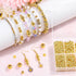 1250 Pieces Gold Spacer Beads for Jewelry Making, Gold Round Beads and Gold Flat Clay Beads for Bracelets Making, Small Gold Filled Beads for Jewe...