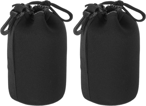 PATIKIL Camera Lens Bag, 2 Pcs 3.5" IDx7.1 H Drawstring Lens Pouch with Thick Protective Neoprene, Lens Case for DSLR Camera Lens, Water Coffee Cu...