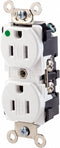 Leviton 8200-SGW 15-Amp, 125 Volt, Extra Heavy Duty Hospital Grade, Duplex Receptacle, Tamper-Resistant, Straight Blade, Self Grounding, White...