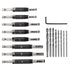 16pcs Self Centering Drill Bit Set 5/64" - 1/4" Door Hinge Drill Bit High Speed Steel Hex Shank Spring Loaded Woodworking Bits with Hex Key and Ex...