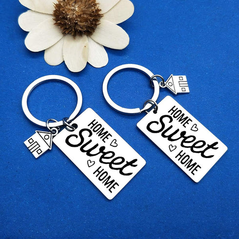 2Pcs New Home Keychain Sweet Home Gift for Couple New House Keyring Housewarming Gift for Homeowner Moving in Key Chain Real Estate Gifts from Age...