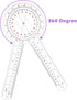 12 Inch Goniometer Transparent Orthopedic Angle Ruler Plastic Goniometer 360 Degree for Body Measuring Tape Goniometer Protractor Ruler (1)...