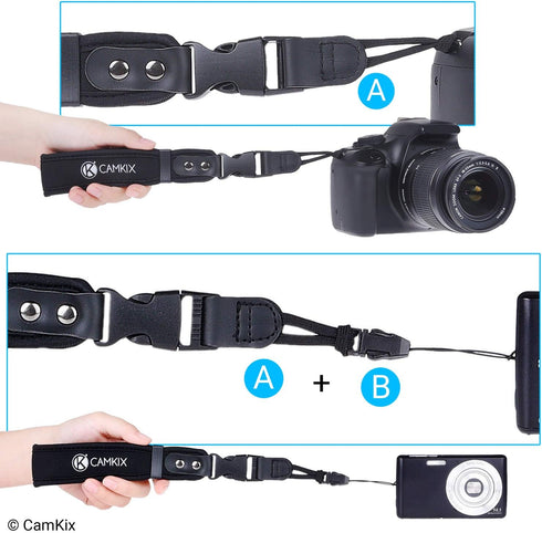 Wrist Straps for DSLR and Compact Cameras - 2 Pack - Extra Strong and Durable - Comfortable Neoprene Bracelet - Adjustable Fit - Quick Release Cli...