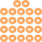 PATIKIL 35mm 1-1/2" Orange Plastic Round Book Binding Discs, 22 Pcs Discbound Expansion Discs Plating Round Binder Rings for DIY Notebook Planner...