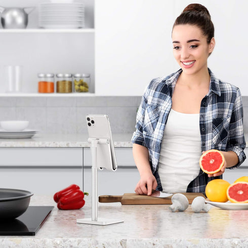 OMOTON Cell Phone Stand, Adjustable Angle Height Desk Phone Dock Holder for iPhone SE 16 Pro Max/Plus/XS/XR, Samsung Galaxy S20 / S10 / S9 / S8 an...